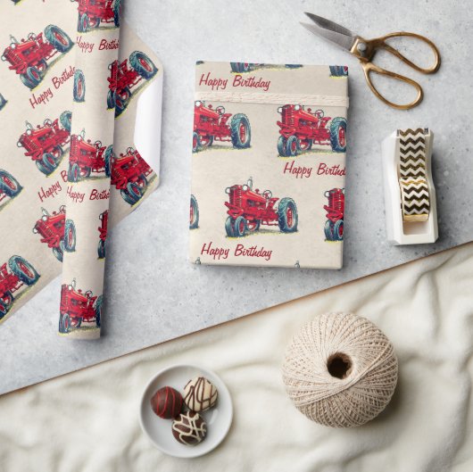Cadeau Papier d'enlèvement de tracteur Red Farm (Artisanat)