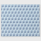 Cadeau Papier d'enlèvement de train bleu (Plat)