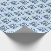 Cadeau Papier d'enlèvement de train bleu (Coin)