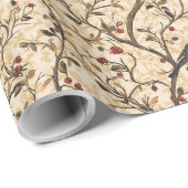 Cadeau Papier d'enlèvement d'oiseaux victorien (Coin rond)