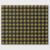 Cadeau Papier d'enneigement noir Gold Snowflakes (Plat)