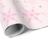 Cadeau Papier d'enneigement rose et or (Coin rond)