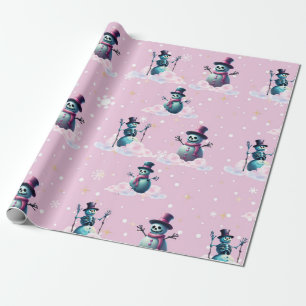 Cadeau Papier d'enneigement rose gothique