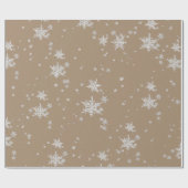 Cadeau Papier d'enneigement Rustique Kraft Silver (Plat)