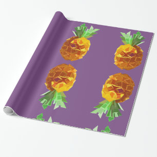 Cadeau Papier d'enrobage à ananas violet
