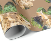 Cadeau Papier d'enrobage à empreinte hyène tachetée (Coin rond)