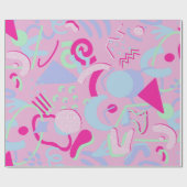 Cadeau Papier d'enrobage Abstrait aux gribouillages rose  (Plat)