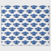 Cadeau Papier d'enrobage bleu Tassle Cap Graduation (Plat)