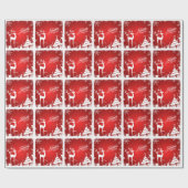 Cadeau Papier d'enrobage Bonnes Fêtes | Red White Deer (Plat)