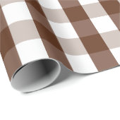 Cadeau Papier d'enrobage Brown et blanc de grande taille (Coin rond)