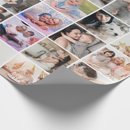 Cadeau Papier d'enrobage Collage simple de 42 photos (Coin)