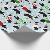 Cadeau Papier d'enrobage Collie Bordure de Noël (Coin)