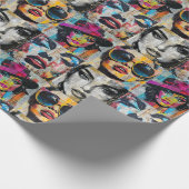 Cadeau Papier d'enrobage d'art pop gras et chic (Coin)