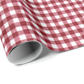 Cadeau Papier d'enrobage de canneberge rustique En vichy (Coin rond)