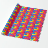Cadeau Papier d'enrobage de carreaux de teinture psychédé (Déroulé)