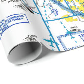 Cadeau Papier d'enrobage de carte d'aviation (Coin rond)