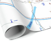 Cadeau Papier d'enrobage de carte d'aviation (Coin rond)