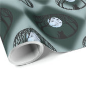 Cadeau Papier d'enrobage de chats gras Cute Papier de Noë (Coin rond)