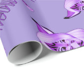 Cadeau Papier d'enrobage de chats mignon et violet (Coin rond)