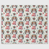 Cadeau Papier d'enrobage de chiots de Noël (Plat)