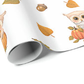 Cadeau Papier d'enrobage de Chouettes de Chutes adorables (Coin rond)