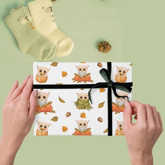 Cadeau Papier d'enrobage de Chouettes de Chutes adorables