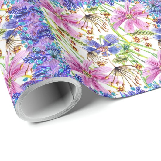 Cadeau Papier d'enrobage de conception fleur sauvage (Coin rond)