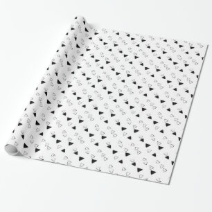 Cadeau Papier d'enrobage de conception Triangles noir et