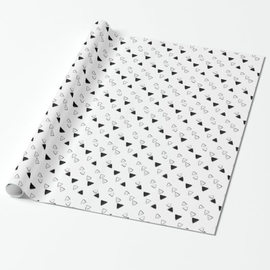 Cadeau Papier d'enrobage de conception Triangles noir et (Déroulé)