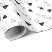 Cadeau Papier d'enrobage de conception Triangles noir et (Coin rond)