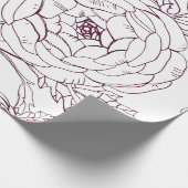 Cadeau Papier d'enrobage de contour de fleur | Luxueux Ma (Coin)