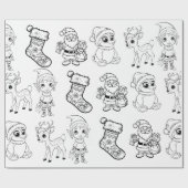 Cadeau Papier d'enrobage de couleur de Noël (Plat)