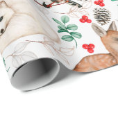 Cadeau Papier d'enrobage de critères forestiers adorables (Coin rond)