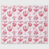 Cadeau Papier d'enrobage de Flamant rose (Plat)