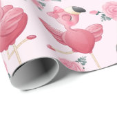 Cadeau Papier d'enrobage de Flamant rose (Coin rond)