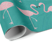Cadeau Papier d'enrobage de Flamant rose (Coin rond)