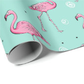 Cadeau Papier d'enrobage de Flamant rose (Coin rond)