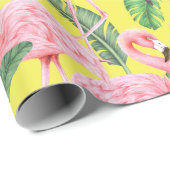 Cadeau Papier d'enrobage de Flamant rose (Coin rond)
