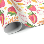 Cadeau Papier d'enrobage de fraises mûres (Coin rond)