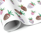 Cadeau Papier d'enrobage de fraises recouvertes de chocol (Coin rond)