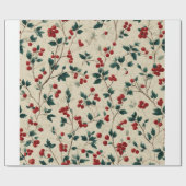 Cadeau Papier d'enrobage de la branche du Berry de Noël | (Plat)