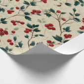 Cadeau Papier d'enrobage de la branche du Berry de Noël | (Coin)