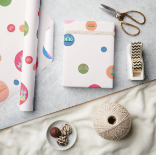 Cadeau Papier d'enrobage de la couronne et des points