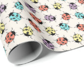 Cadeau Papier d'enrobage de Ladybugs colorés (Coin rond)
