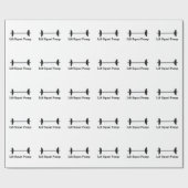 Cadeau Papier d'enrobage de levage de poids Barbell (Plat)