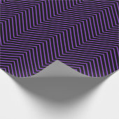 Cadeau Papier d'enrobage de ligne Chevron - violet sur no (Coin)
