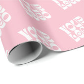 Cadeau Papier d'enrobage de logo d'entreprise rose (Coin rond)