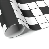 Cadeau Papier d'enrobage de mot croisé noir et blanc (Coin rond)