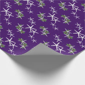 Cadeau Papier d'enrobage de Noël de l'aubergine pourpre (Coin)