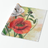 Cadeau Papier d'enrobage de pavots (Déroulé)